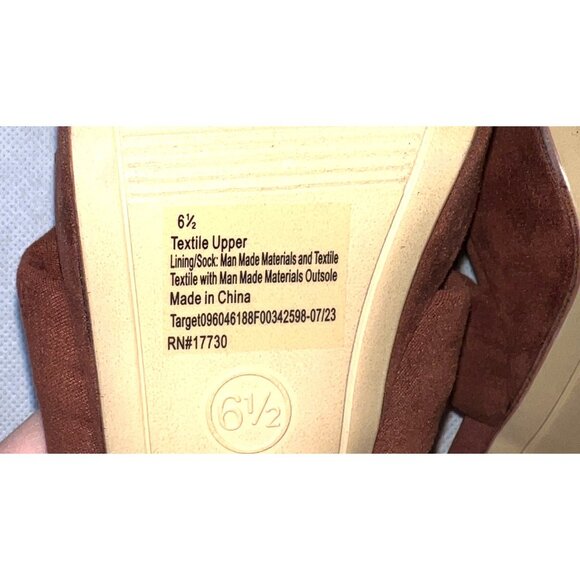 Suede Block Heel Sandals With Bow Size 6.5 Memory Foam Comfort Strap 3in Heel - Picture 4 of 4